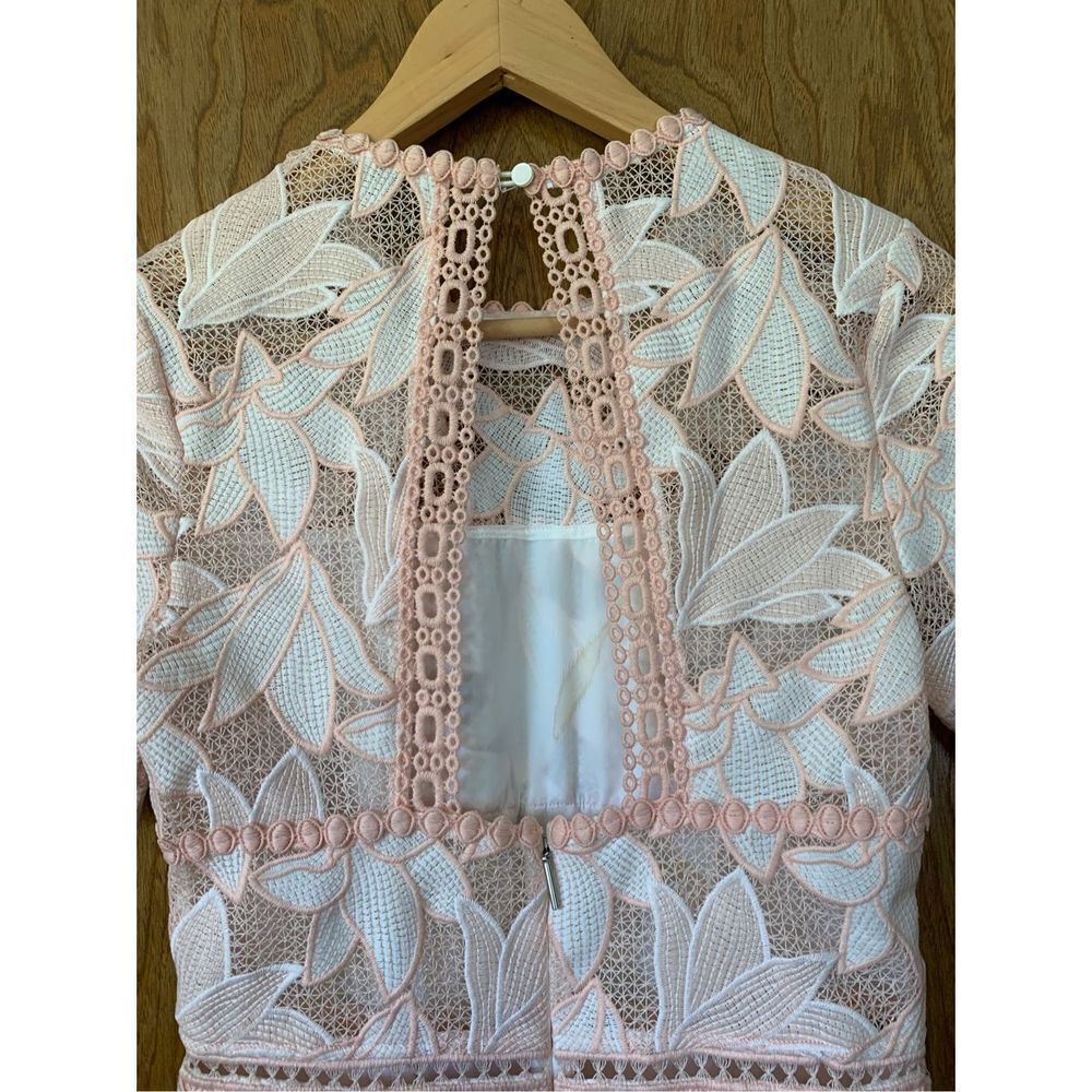 Saylor Birgit Floral Lace Mini Dress Blush Size S - Picture 8 of 12